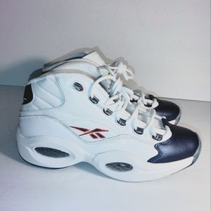 Reebok Question Mid Allen Iverson White Blue Toe Men Size 10.5